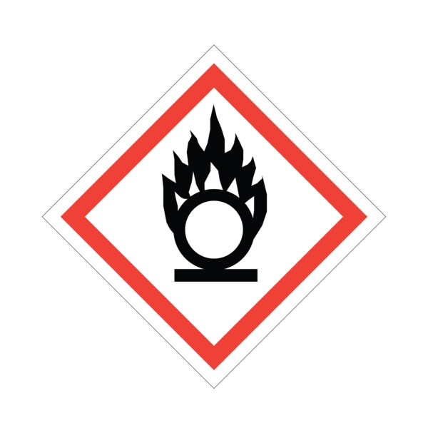 GHS Pictogram Label - Oxidising w/Laminate 10" x 10"